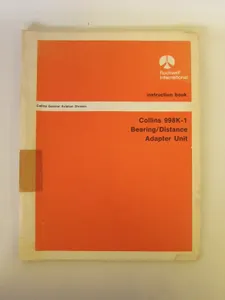 Collins Service Repair Manual Instruction Book Bearing Distance Adapter 998K-1